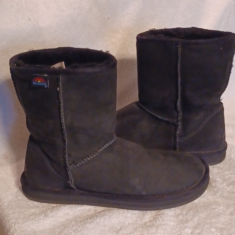 Rainbow winter boots sheepskin uppers black women's size 11 Winter Boots